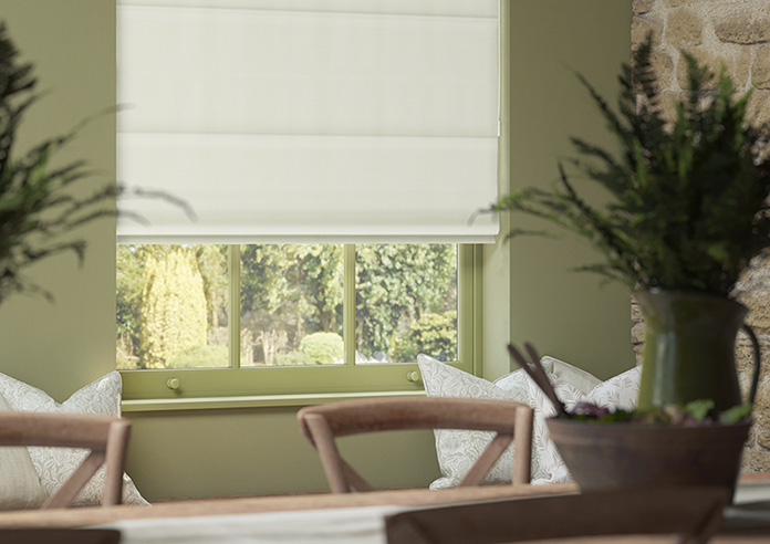Atina (Blackout), Pure Ivory - Twist&Fit Roman Blind - Image 5